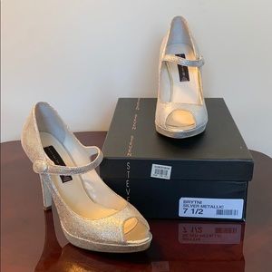 Steven by Steve Madden Silver Metallic Heels